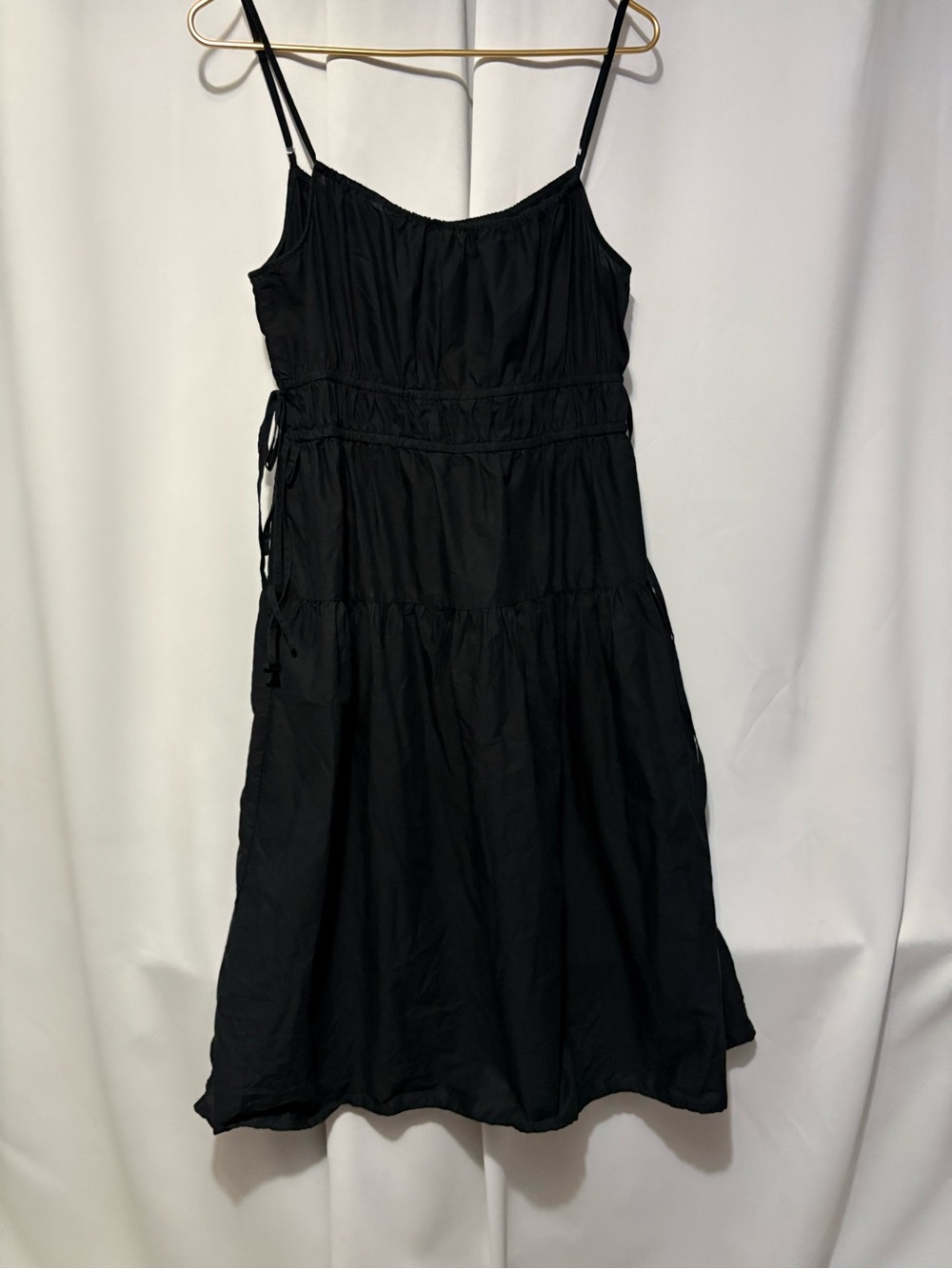 Universal Thread Black Spaghetti-Strap Tiered Midi Dress